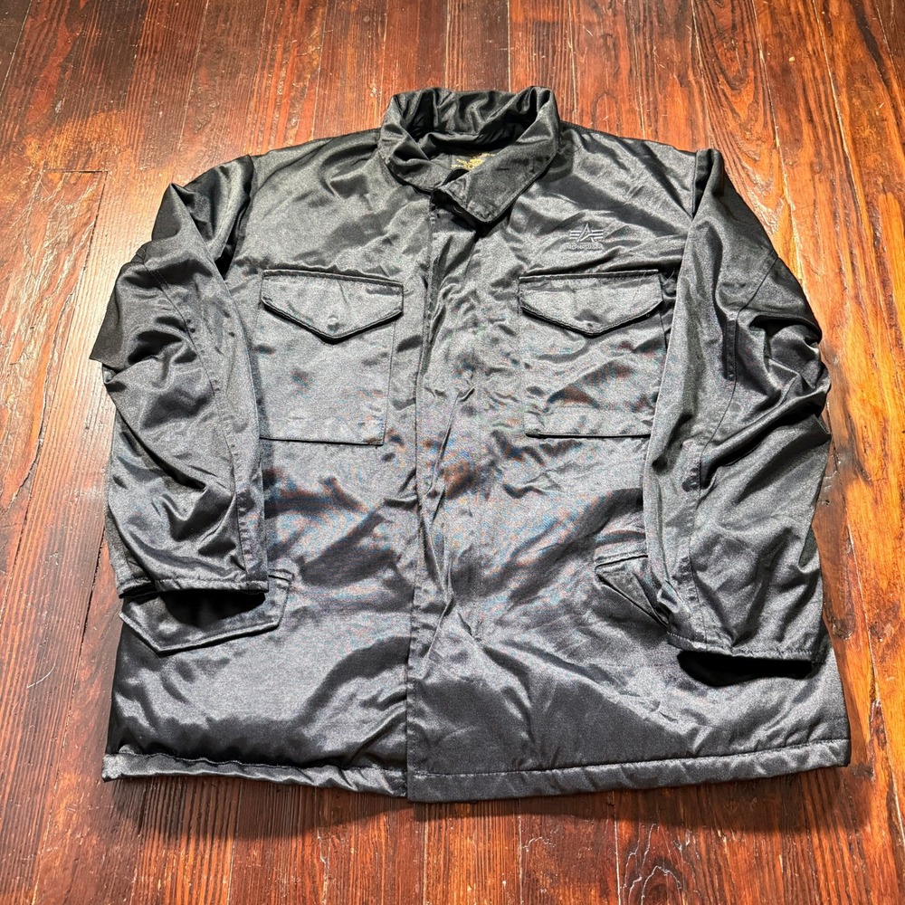 Vintage Alpha Industries M-65 Field Coat Mens XL Military Nylon Lined USA MADE